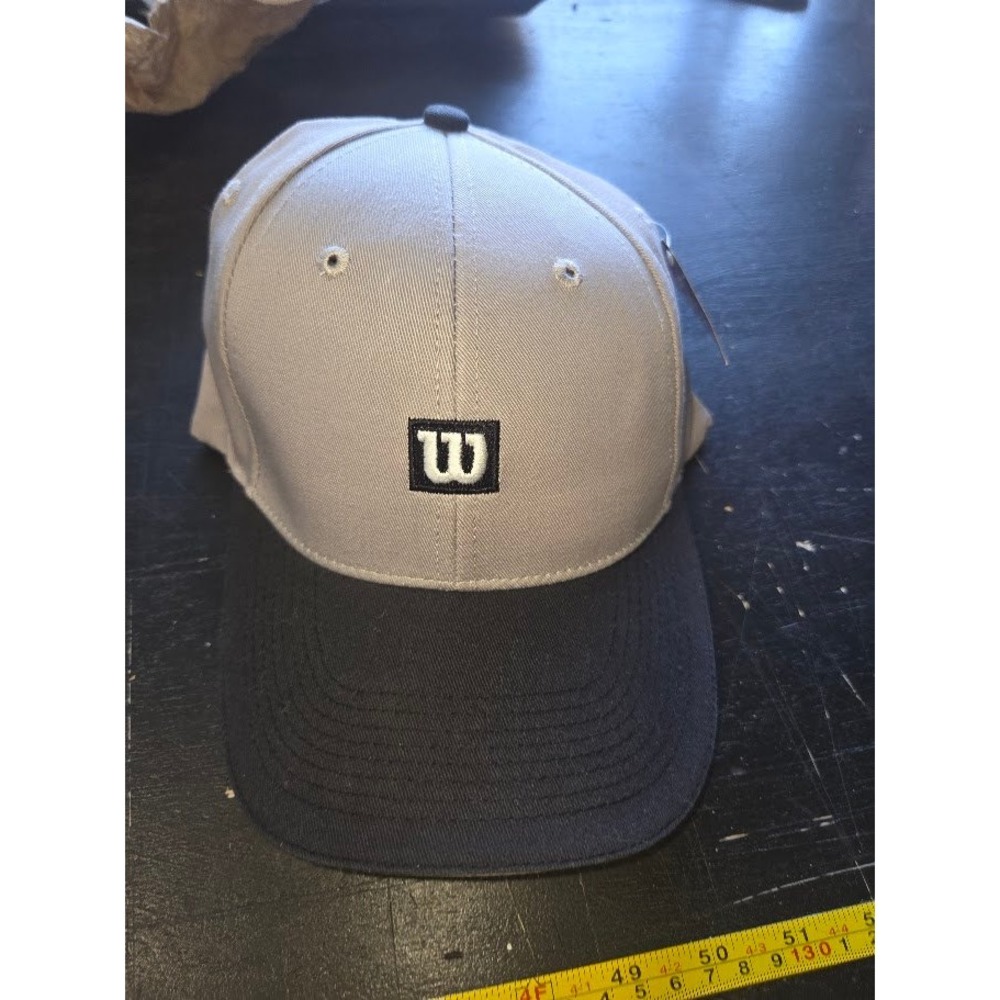 Wilson Tennis Baseball Cap Hat Gray Black Adjustable Strapback NWT